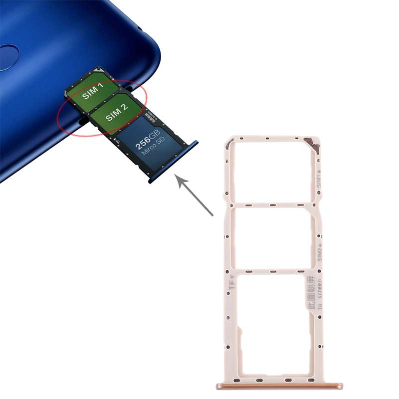 SIM Card Tray + Micro SD Card Tray for Huawei Honor 8C (Black)