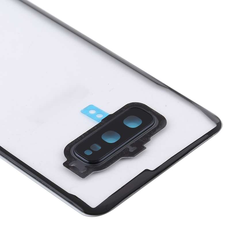 For Samsung Galaxy S10+ SM-G9750 G975F Transparent Battery Back Cover with Camera Lens Cover (Transp