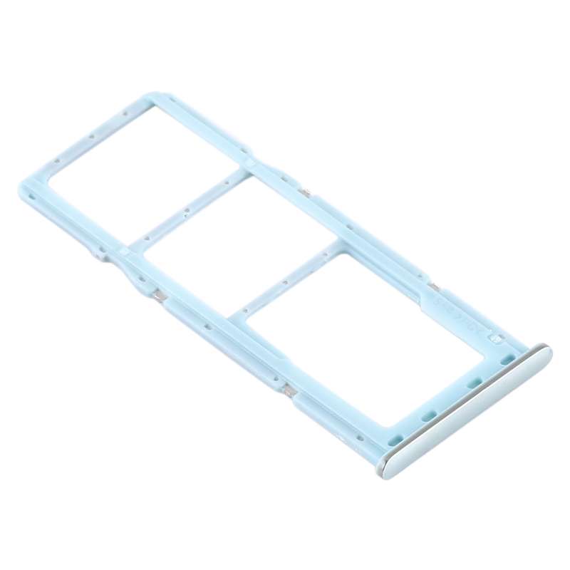 For Samsung Galaxy A71 SIM Card Tray + SIM Card Tray + Micro SD Card Tray (Silver)