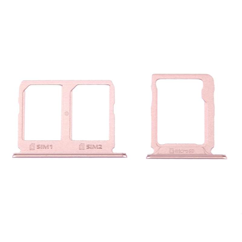 For Galaxy C9 Pro / C9000 SIM Card Tray + Micro SD Card Tray (Rose Gold)