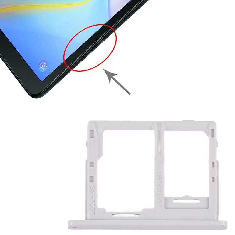 For Galaxy Tab A 10.5 inch T595 4G SIM Card Tray + Micro SD Card Tray (Black)