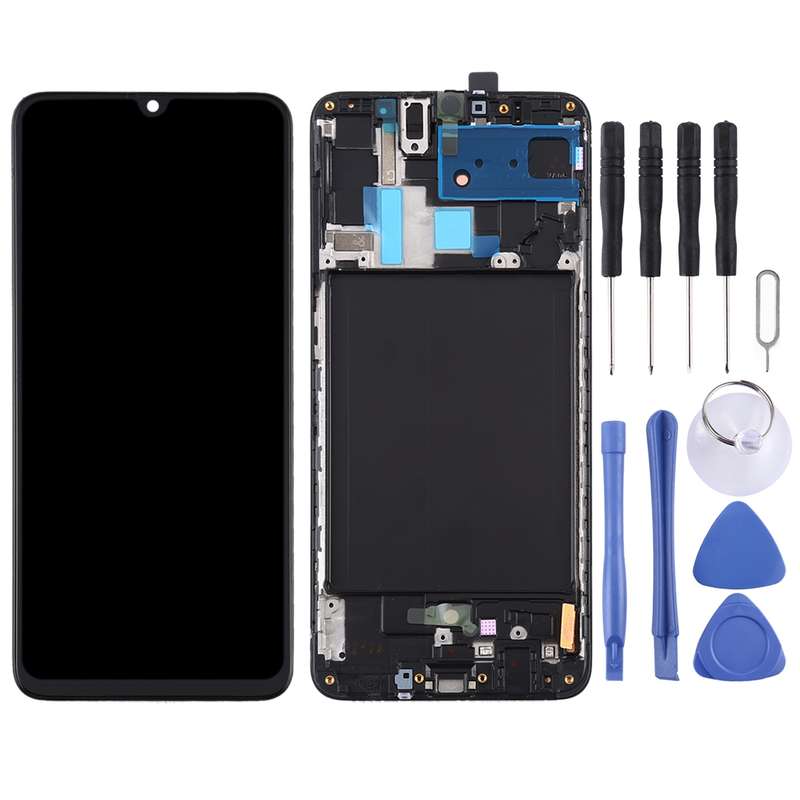 Original Super AMOLED LCD Screen for Galaxy A70 Digitizer Full Assembly with Frame