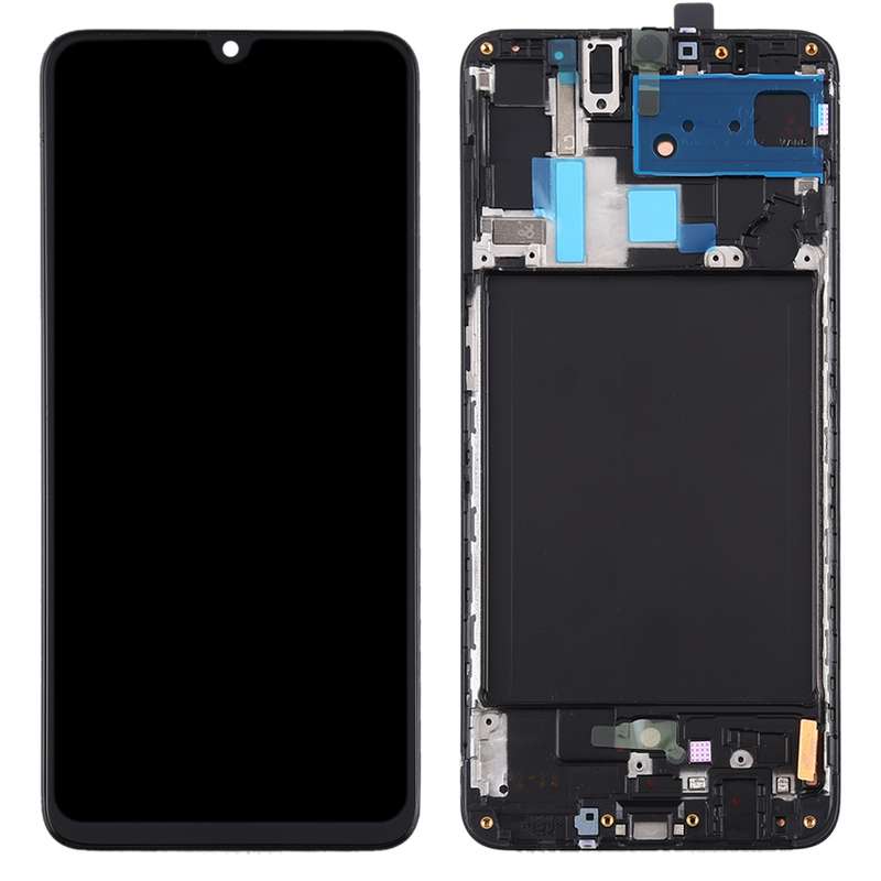 Original Super AMOLED LCD Screen for Galaxy A70 Digitizer Full Assembly with Frame