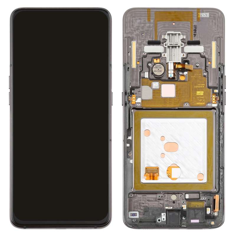 Original Super AMOLED LCD Screen for Galaxy A80 Digitizer Full Assembly with Frame (Black)