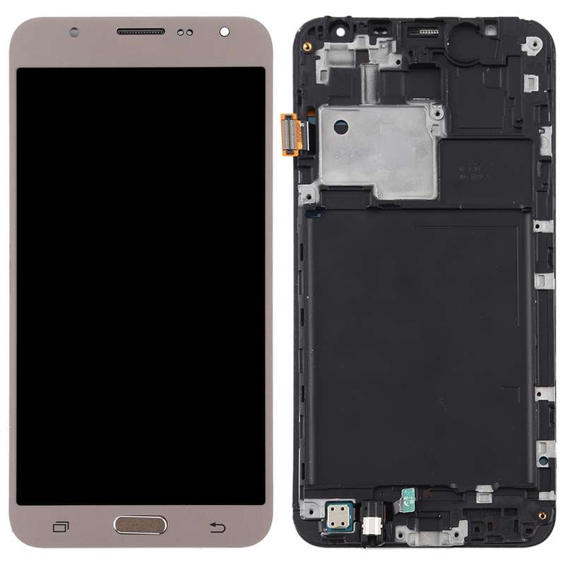 TFT LCD Screen for Galaxy J7 (2015) / J700F Digitizer Full Assembly with Frame (Gold)