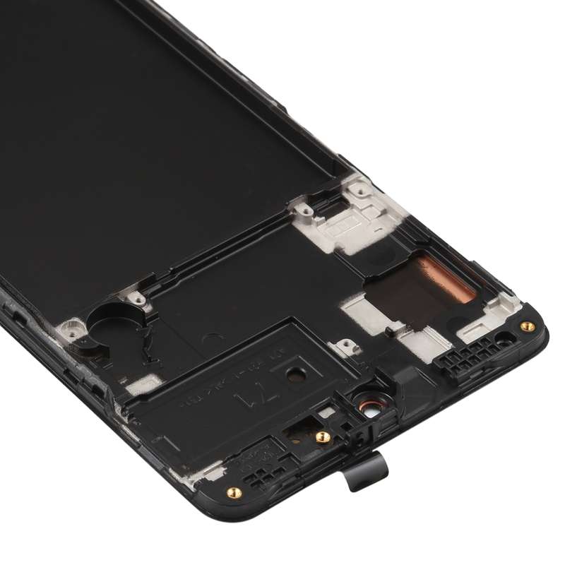 Original Super AMOLED LCD Screen for Galaxy A71 Digitizer Full Assembly with Frame (Black)