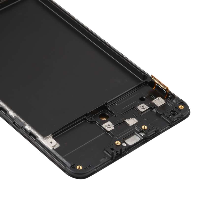Original Super AMOLED LCD Screen for Galaxy A71 Digitizer Full Assembly with Frame (Black)