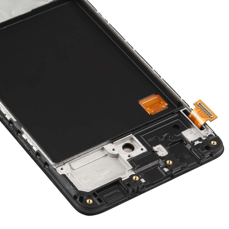 Original Super AMOLED LCD Screen for Galaxy A51 4G Digitizer Full Assembly with Frame (Black)