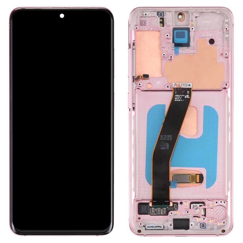 Original Dynamic AMOLED Material LCD Screen and Digitizer Full Assembly with Frame for Galaxy S20 4G