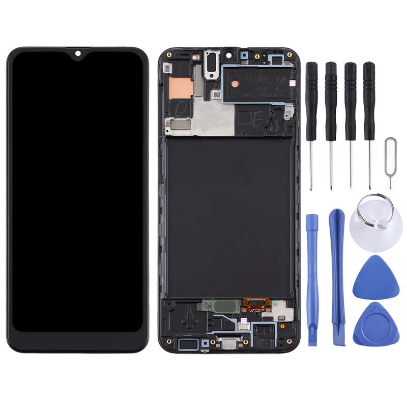 TFT LCD Screen for Samsung Galaxy A30s Digitizer Full Assembly with Frame (Black)