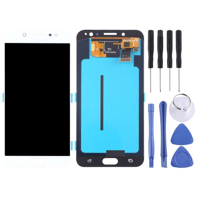 OLED LCD Screen for Galaxy C8, C710F/DS, C7100 with Digitizer Full Assembly (White)
