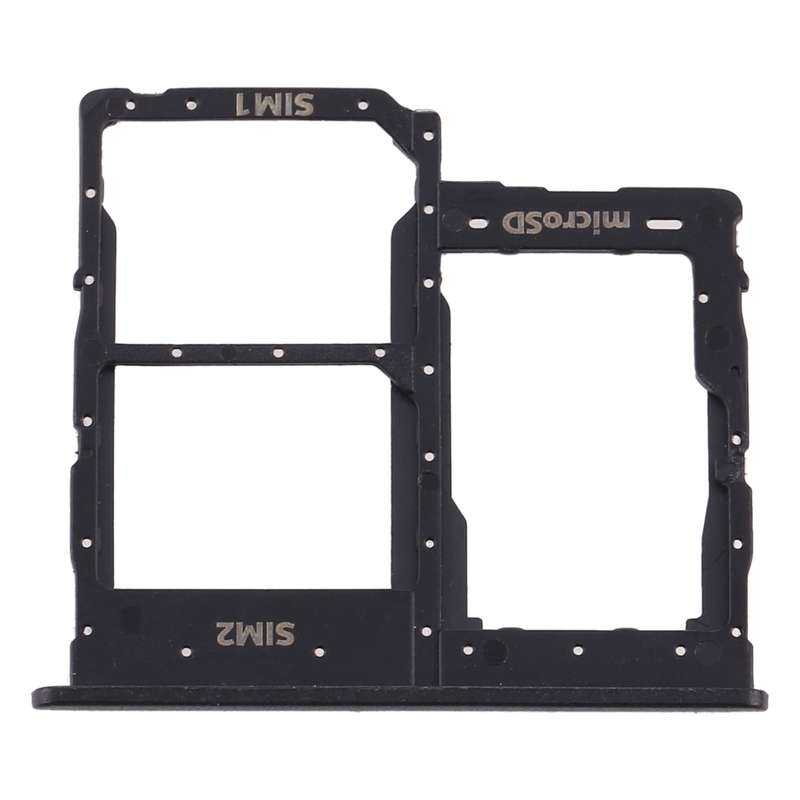 For Samsung Galaxy A01 Core SM-A013 SIM Card Tray + SIM Card Tray + Micro SD Card Tray (Black)