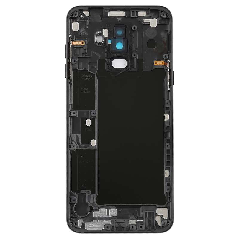 For Galaxy A6+ (2018) / A605 Back Cover with Side Keys & Camera Lens (Black)