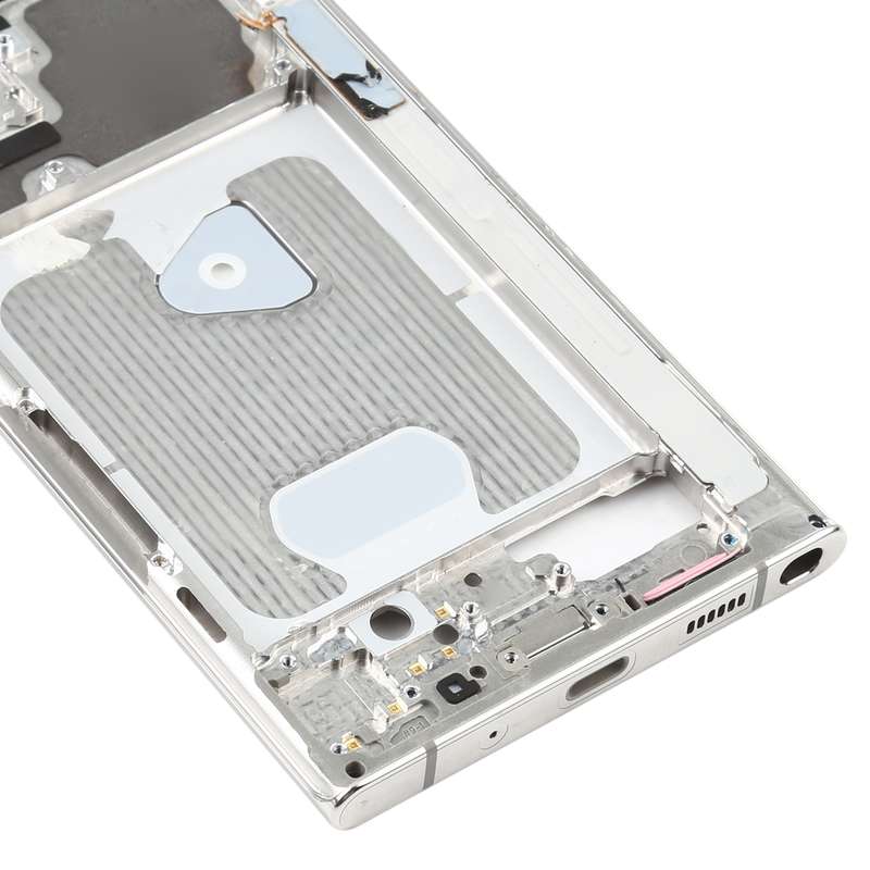 For Samsung Galaxy Note20 Ultra SM-N985F Middle Frame Bezel Plate With Parts (Silver)