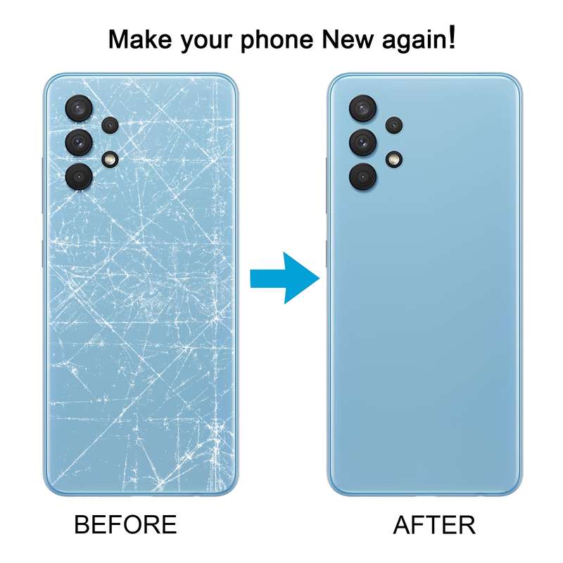 For Samsung Galaxy A32 4G Battery Back Cover with Camera Lens Cover (Black)