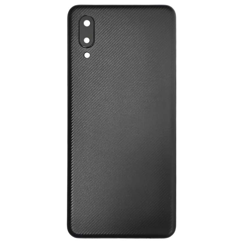 For Samsung Galaxy A02 Battery Back Cover with Camera Lens Cover (Black)