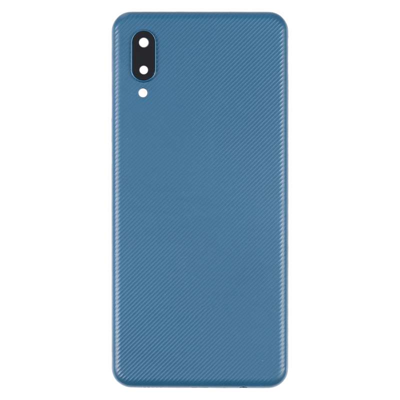 For Samsung Galaxy A02 Battery Back Cover with Camera Lens Cover (Black)