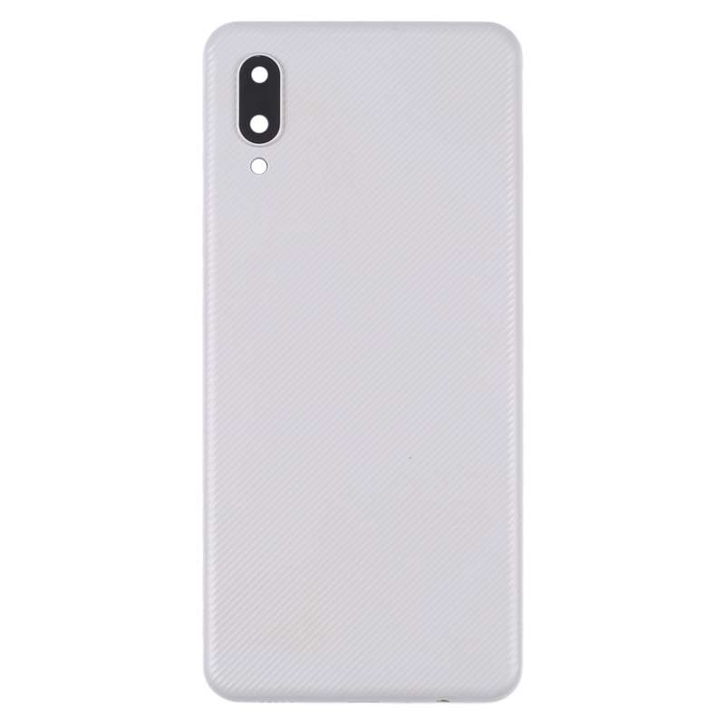 For Samsung Galaxy A02 Battery Back Cover with Camera Lens Cover (Black)