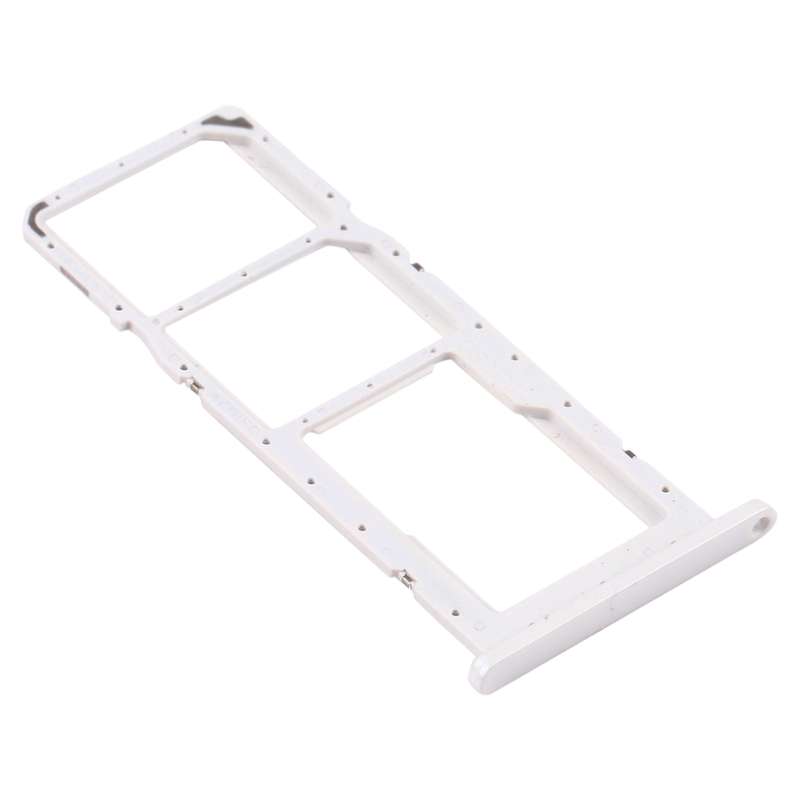 For Samsung Galaxy A02s SM-A025 SIM Card Tray + SIM Card Tray + Micro SD Card Tray (White)