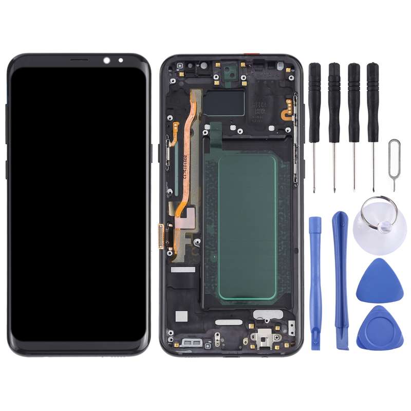 OLED LCD Screen for Samsung Galaxy S8+ SM-G955 Digitizer Full Assembly with Frame (Gold)