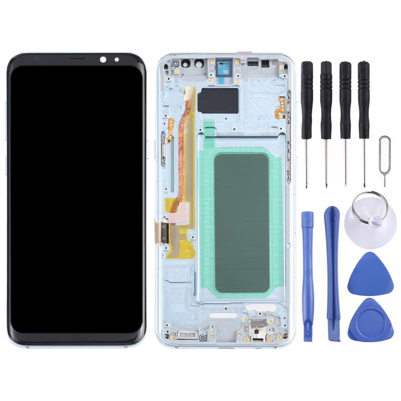 OLED LCD Screen for Samsung Galaxy S8+ SM-G955 Digitizer Full Assembly with Frame (Gold)