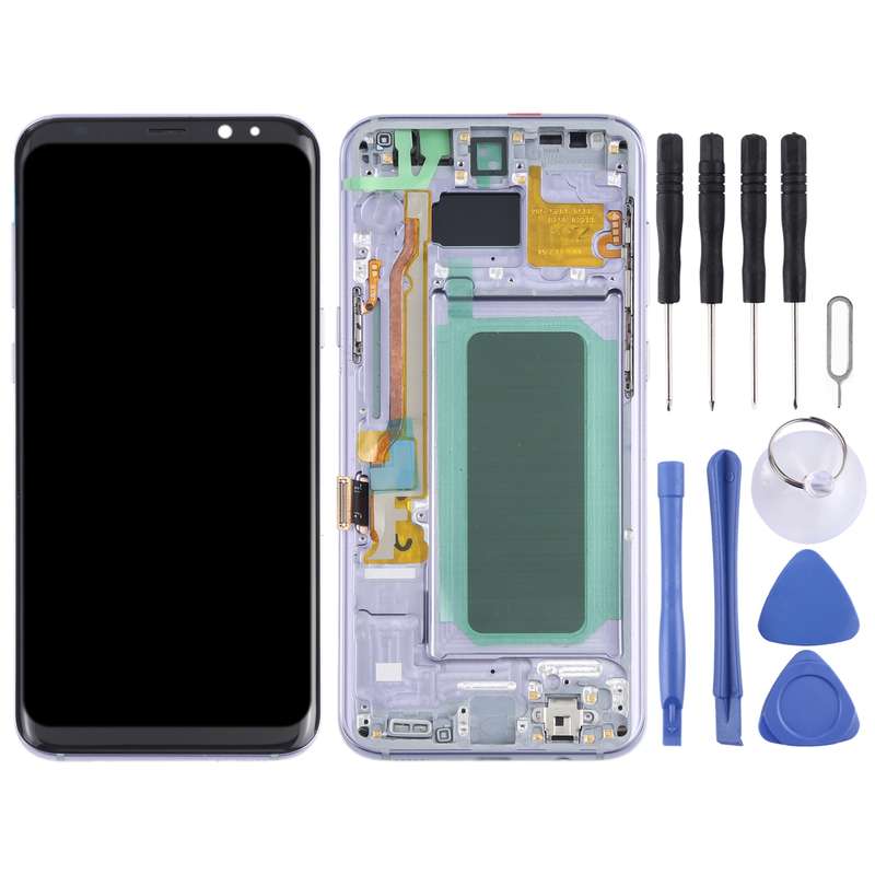 OLED LCD Screen for Samsung Galaxy S8+ SM-G955 Digitizer Full Assembly with Frame (Gold)