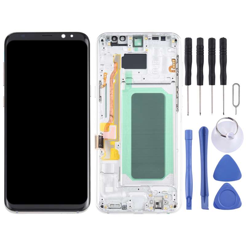 OLED LCD Screen for Samsung Galaxy S8+ SM-G955 Digitizer Full Assembly with Frame (Gold)
