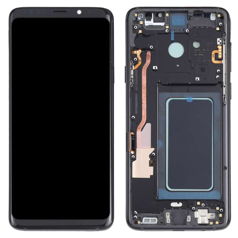 OLED LCD Screen for Samsung Galaxy S9+ SM-G965 Digitizer Full Assembly with Frame (Blue)