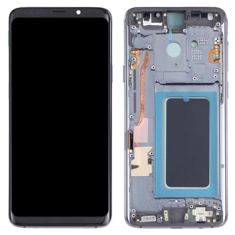 OLED LCD Screen for Samsung Galaxy S9+ SM-G965 Digitizer Full Assembly with Frame (Blue)