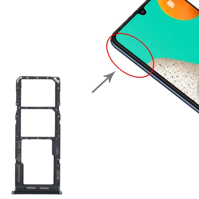 For Samsung Galaxy M32 SM-M325 SIM Card Tray + SIM Card Tray + Micro SD Card Tray (Blue)