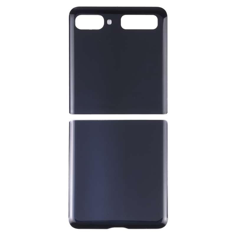 For Samsung Galaxy Z Flip 4G SM-F700 Glass Battery Back Cover (Black)