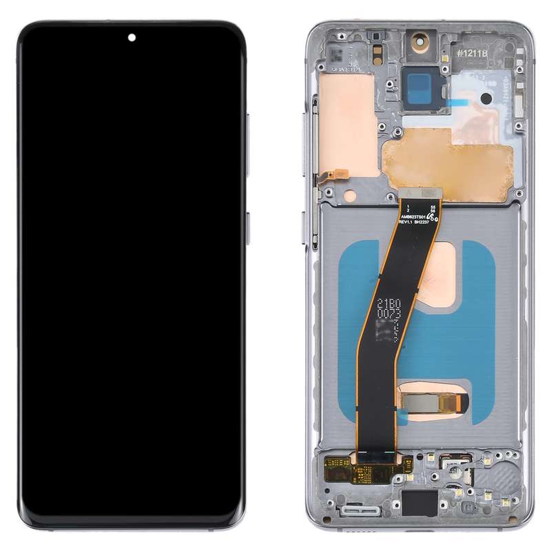 OLED LCD Screen For Samsung Galaxy S20 SM-G980 Digitizer Full Assembly with Frame (Grey)
