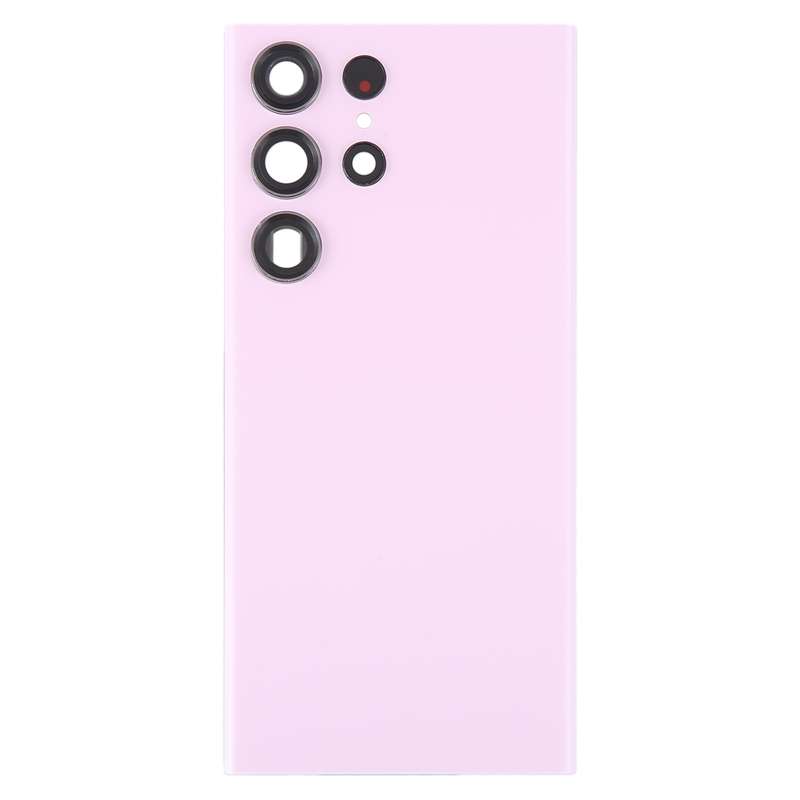 For Samsung Galaxy S23 Ultra SM-S918 Glass Battery Back Cover with Camera Lens Cover(Blue)