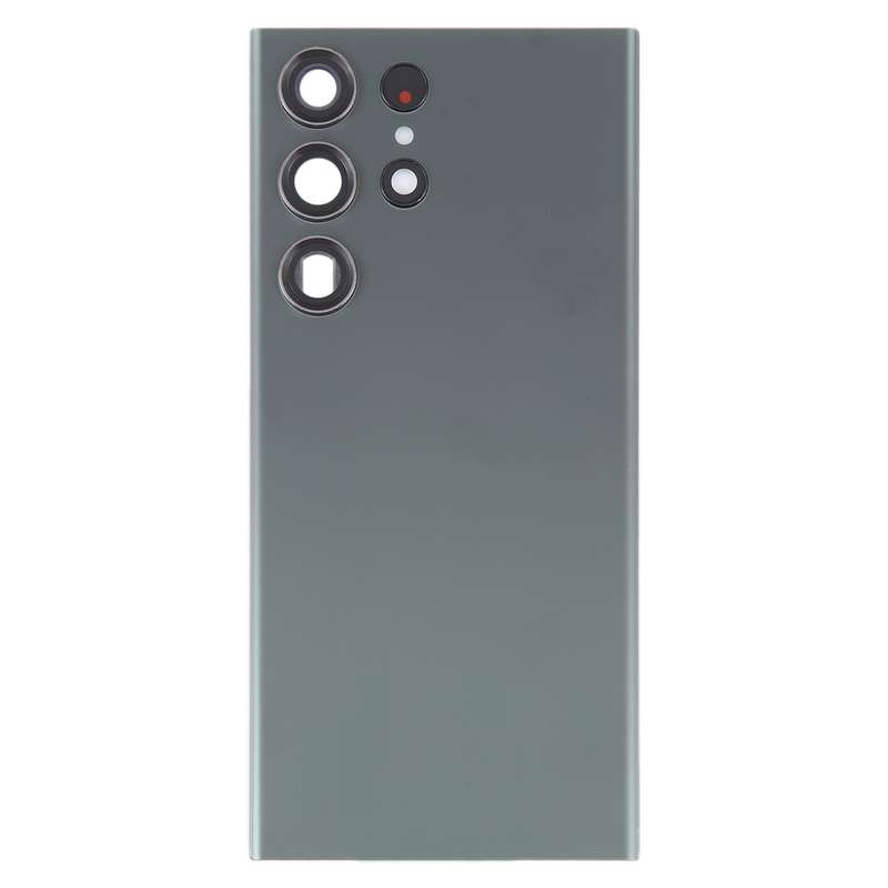 For Samsung Galaxy S23 Ultra SM-S918 Glass Battery Back Cover with Camera Lens Cover(Blue)