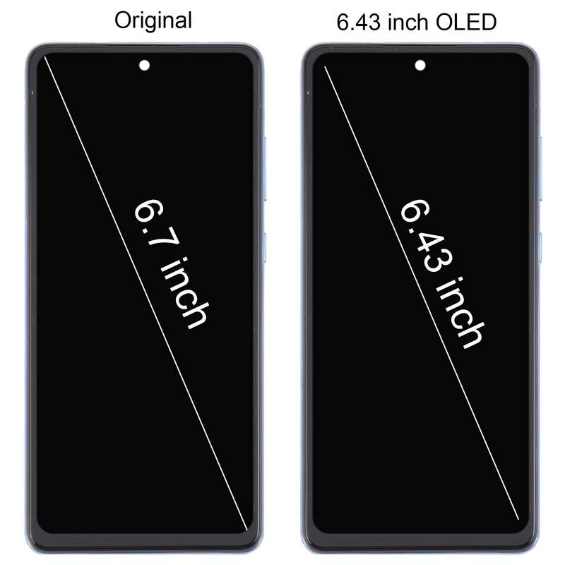 For Samsung Galaxy A72 4G SM-A725 6.43 inch OLED LCD Screen Digitizer Full Assembly with Frame (Blue