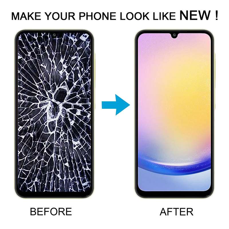 For Samsung Galaxy A25 SM-A256B 6.43 inch OLED LCD Screen Digitizer Full Assembly with Frame (Black)