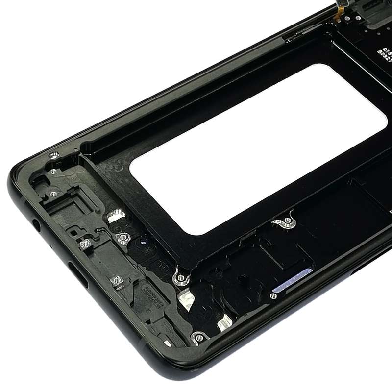 For Galaxy A8+ (2018), A730F, A730F/DS Front Housing LCD Frame Bezel Plate (Black)