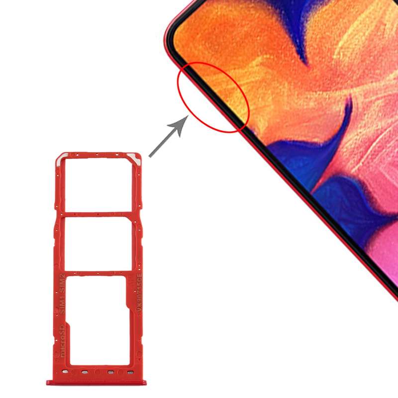For Galaxy A10 SIM Card Tray + SIM Card Tray + Micro SD Card Tray (Blue)