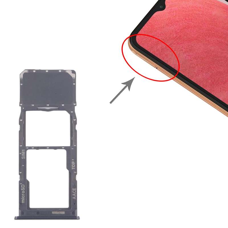 For Samsung Galaxy A13 SM-A135 Original SIM + Micro SD Card Tray (Black)