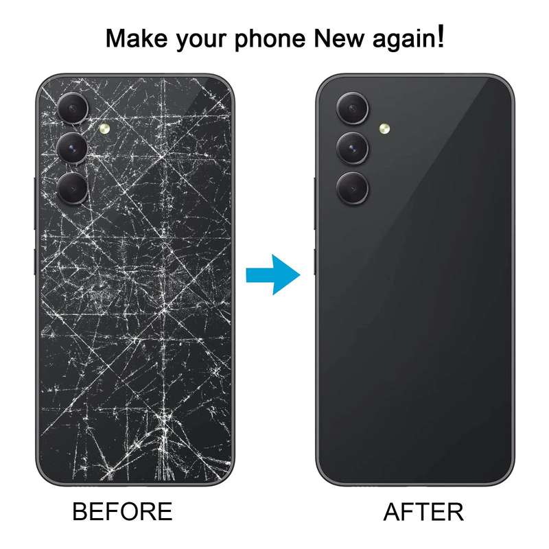 For Samsung Galaxy A54 SM-A546B Battery Back Cover with Camera Lens Cover(Black)