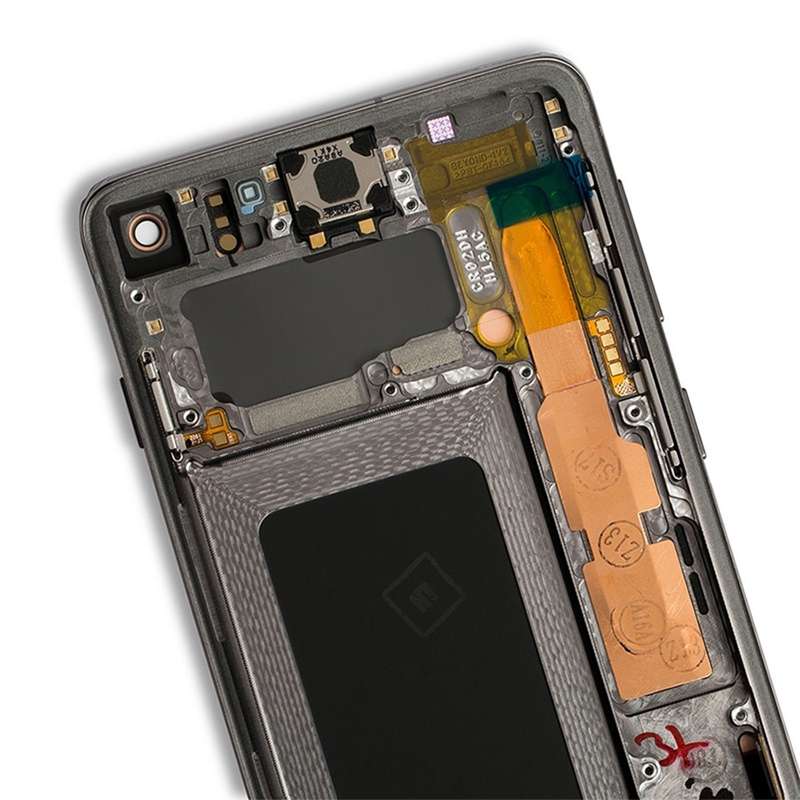 Original Super AMOLED LCD Screen for Galaxy S10 4G Digitizer Full Assembly with Frame (White)