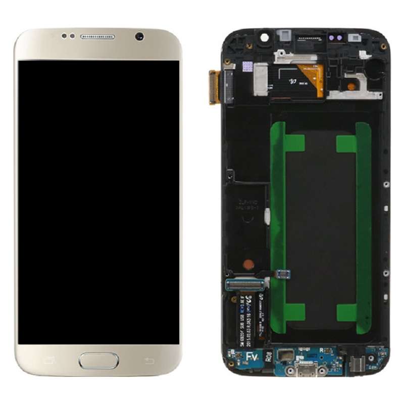 Original Super AMOLED LCD Screen For Samsung Galaxy S6 SM-G920F Digitizer Full Assembly with Frame (