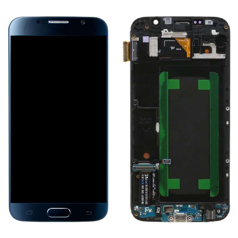 Original Super AMOLED LCD Screen For Samsung Galaxy S6 SM-G920F Digitizer Full Assembly with Frame (