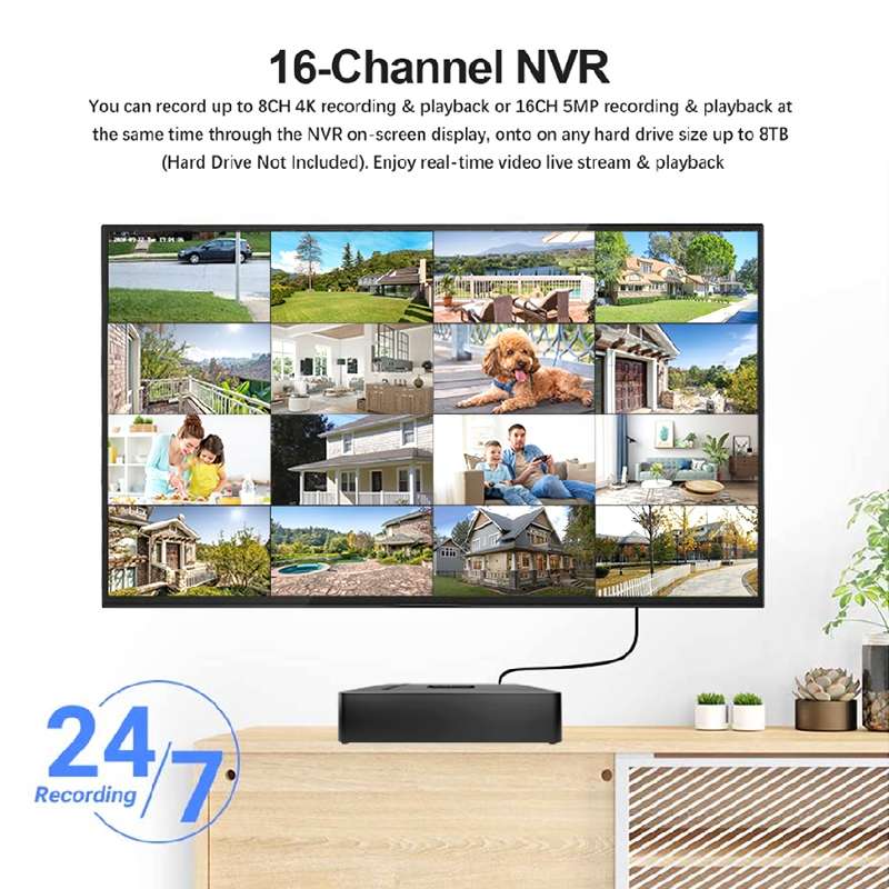 SriHome NVS003 4K Ultra HD 16 Channel Network Video Recorder, AU Plug