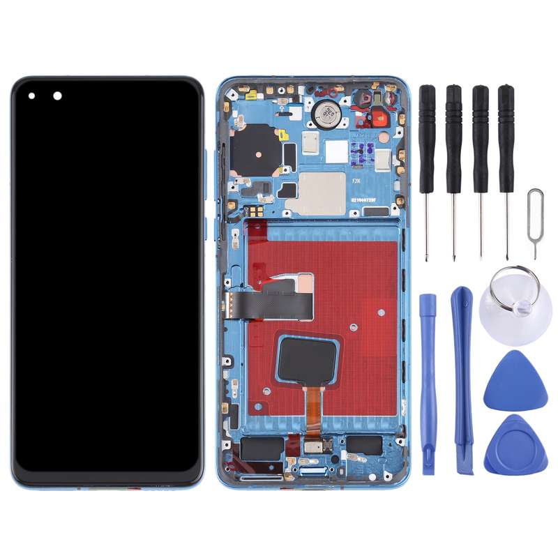 Original OLED LCD Screen for Huawei P40 Digitizer Full Assembly with Frame(Blue)