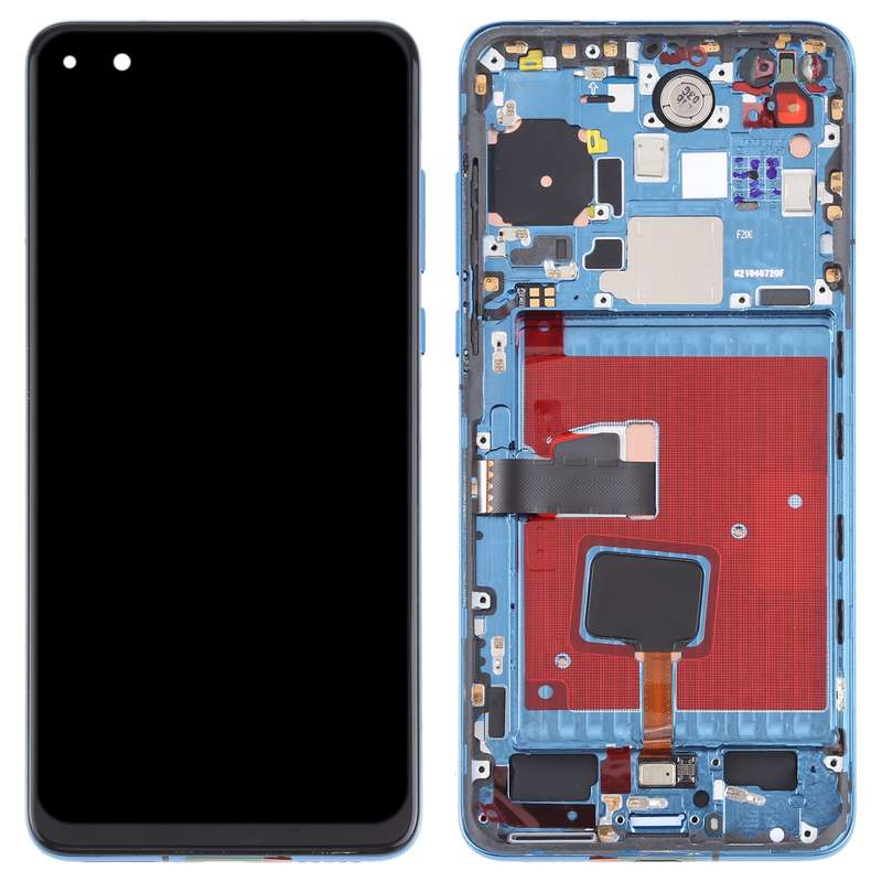 Original OLED LCD Screen for Huawei P40 Digitizer Full Assembly with Frame(Blue)