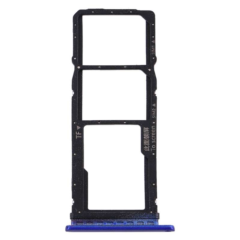 SIM Card Tray + SIM Card Tray + Micro SD Card Tray for Huawei Y7p (Black)