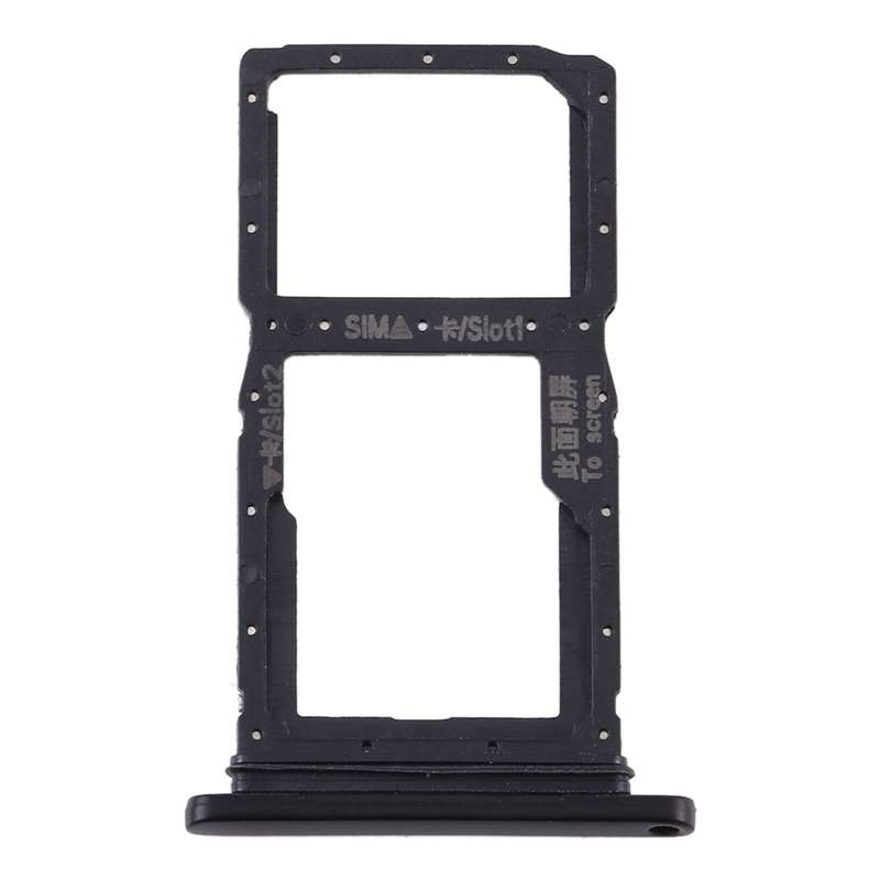SIM Card Tray + SIM Card Tray / Micro SD Card Tray for Huawei Y9s(Black)