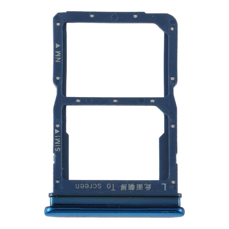 SIM Card Tray + NM Card Tray for Huawei Y8p (Blue)