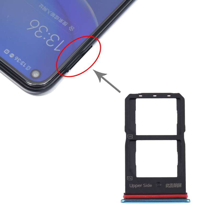 For Vivo Y70s V2002A SIM Card Tray + SIM Card Tray (Black)
